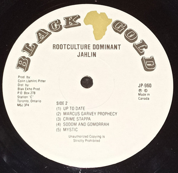 Jahlin - Root Culture Dominant - 1990