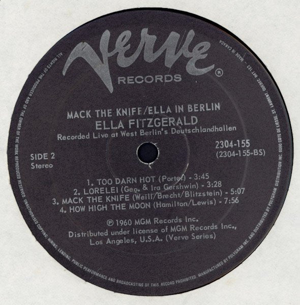 Ella Fitzgerald - Mack The Knife / Ella In Berlin