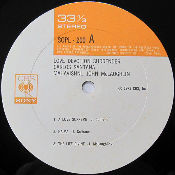 Carlos Santana, John McLaughlin - Love Devotion Surrender - 1973