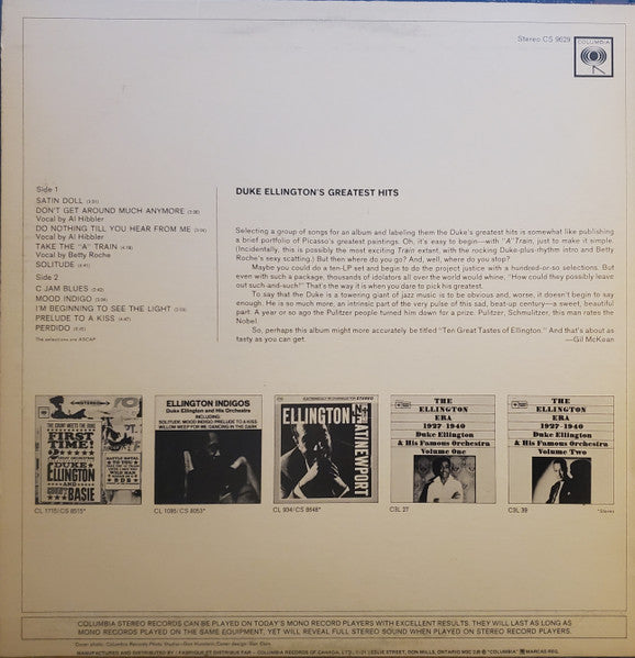 Duke Ellington - Duke Ellington's Greatest Hits -