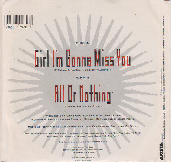 Milli Vanilli - Girl I'm Gonna Miss You