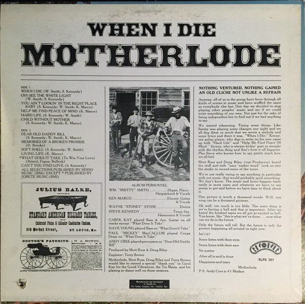 Motherlode (2) - When I Die
