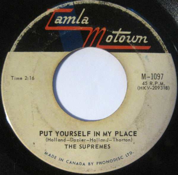 The Supremes - You Can't Hurry Love / Put Yourself In My Place