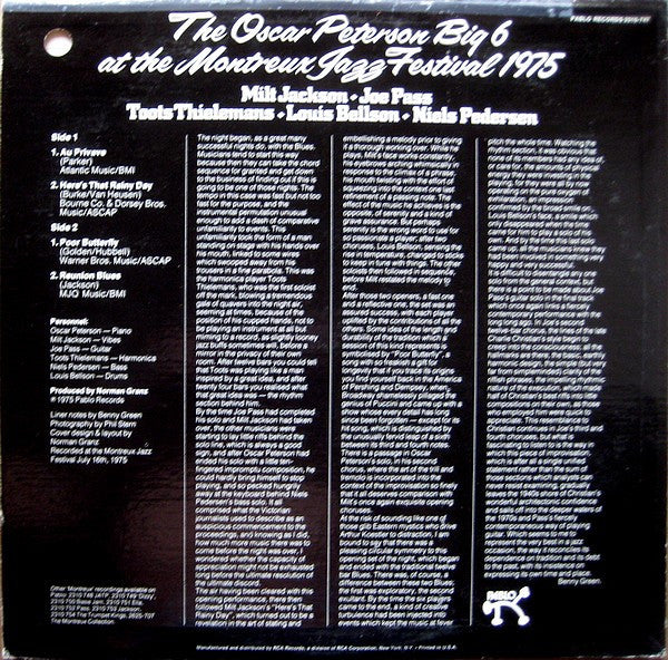 Oscar Peterson Big 6, The - The Oscar Peterson Big 6 At The Montreux Jazz Festival 1975 - 1975