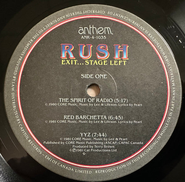Rush - Exit...Stage Left - 1981