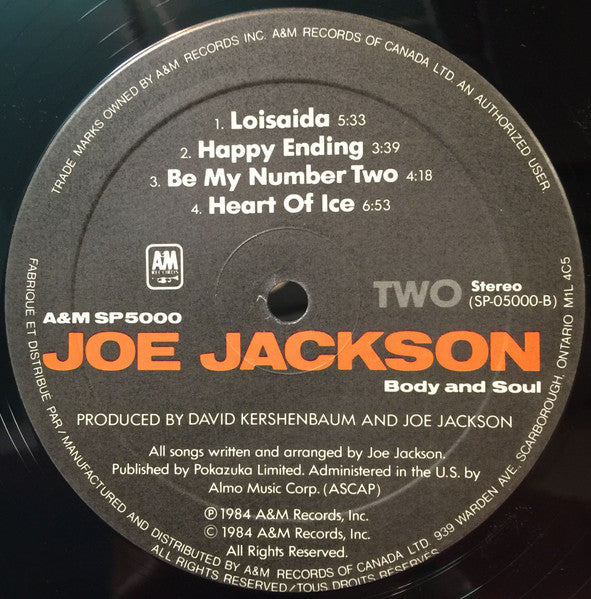 Joe Jackson - Body And Soul - 1984