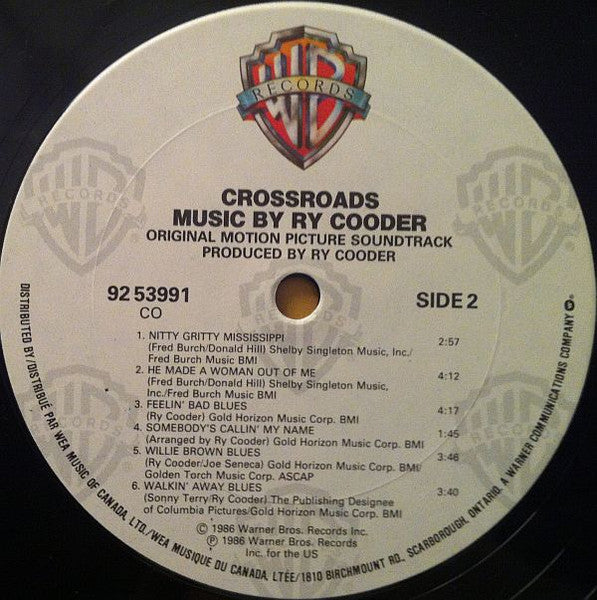 Ry Cooder - Crossroads (Original Motion Picture Soundtrack) Vinyl Record