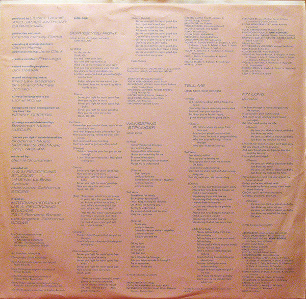 Lionel Richie - Lionel Richie Vinyl Record