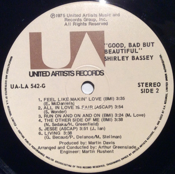 Shirley Bassey - Good, Bad But Beautiful - 1975