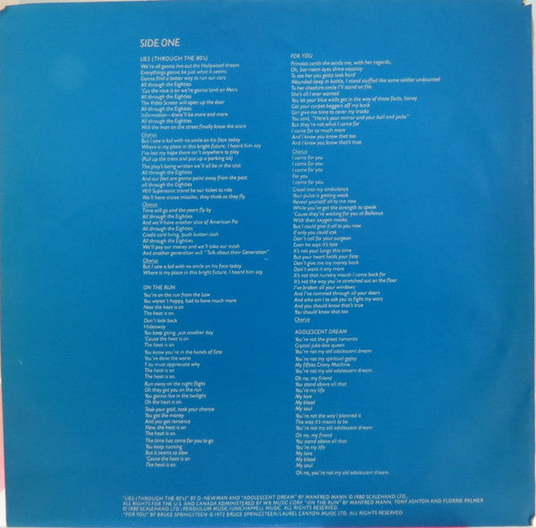 Manfred Mann's Earth Band - Chance - 1981