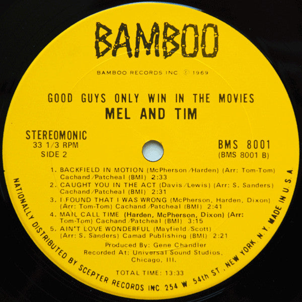 Mel & Tim - Good Guys Only Win In The Movies Vinyl Record