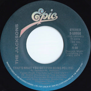 Jacksons, The - Shake Your Body (Down To The Ground) / That's What You Get For Being Polite - 1979