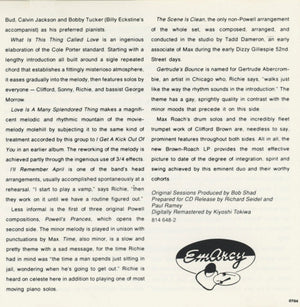 Clifford Brown And Max Roach - At Basin Street (CD) - 1990