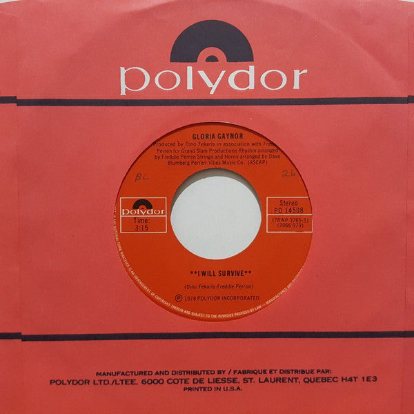 Gloria Gaynor - I Will Survive / Substitute - 1978
