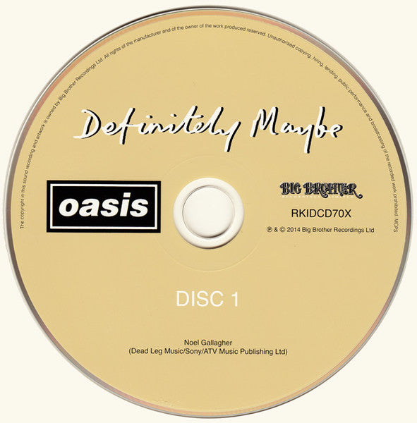 Oasis - Definitely Maybe (CD) - 2014