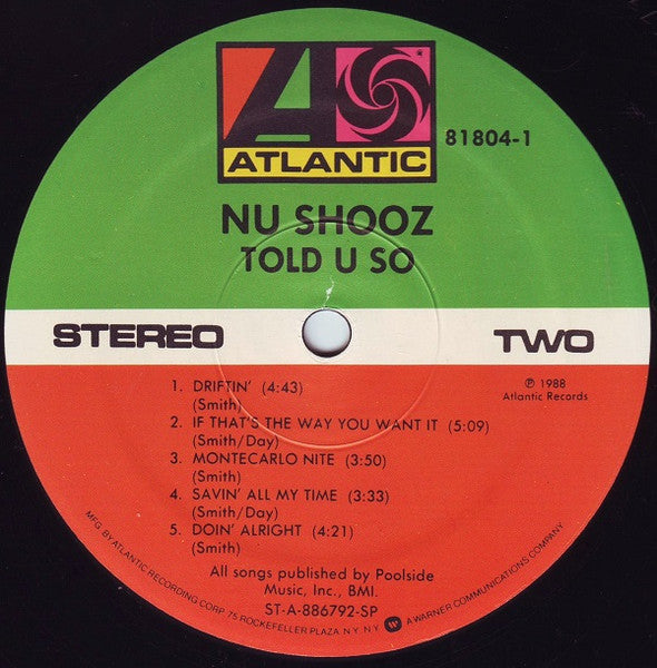 Nu Shooz - Told U So - 1988