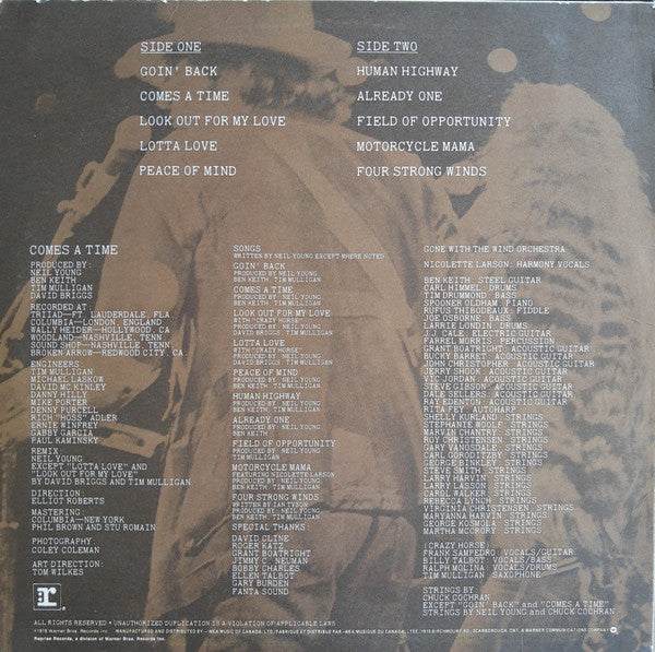 Neil Young - Comes A Time Vinyl Record