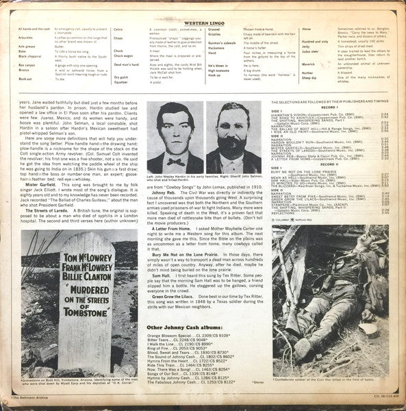 Johnny Cash - Johnny Cash Sings The Ballads Of The True West
