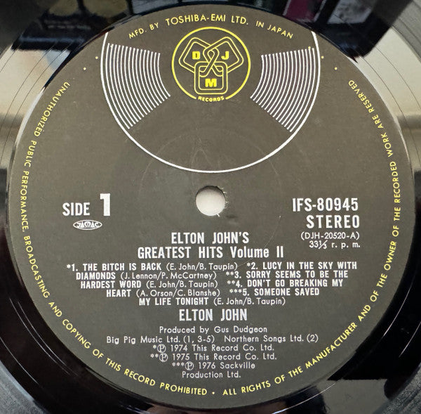 Elton John - Elton John's Greatest Hits Volume II