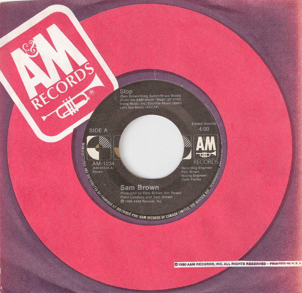 Sam Brown - Stop - 1988