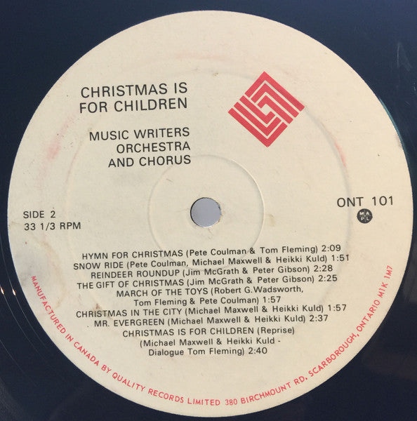 Music Writers Orchestra - Christmas Is For Children - 1982