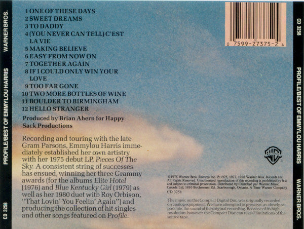 Emmylou Harris - Profile (Best Of Emmylou Harris) (CD) - 1990