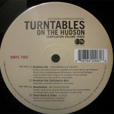 Various - Turntables On The Hudson (Compilation Vol. 3 / Vinyl 2) - 2001