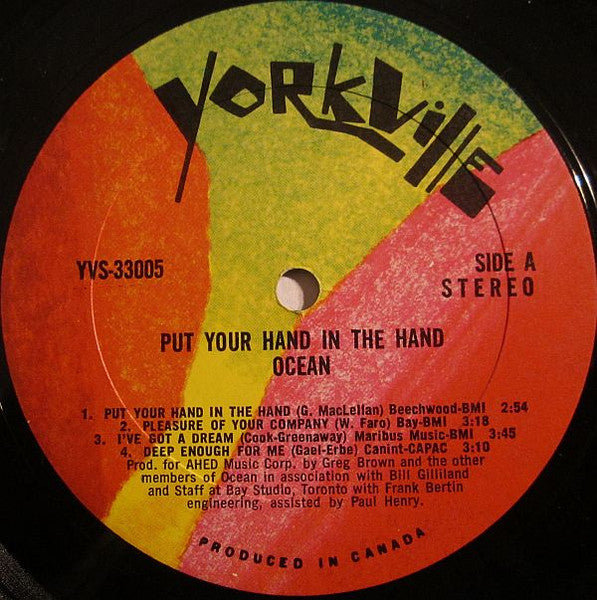 Ocean  - Put Your Hand In The Hand Vinyl Record