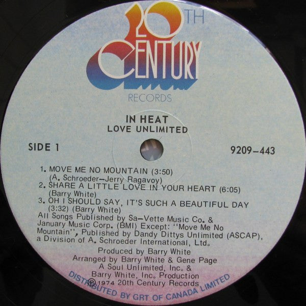 Love Unlimited - In Heat Vinyl Record