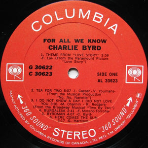 Charlie Byrd - For All We Know -