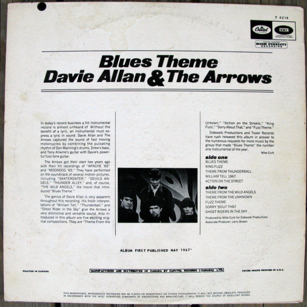 Davie Allan & The Arrows - Blues Theme Vinyl Record