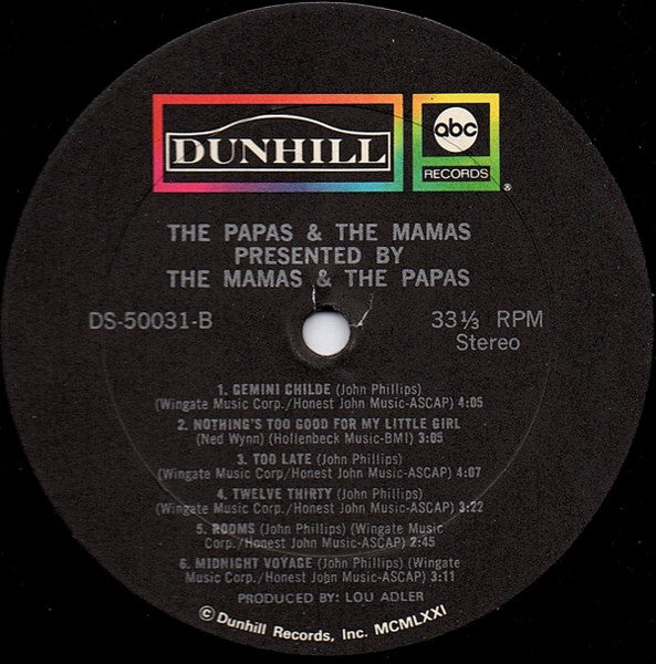 Mamas & The Papas, The - The Papas & The Mamas - 1971