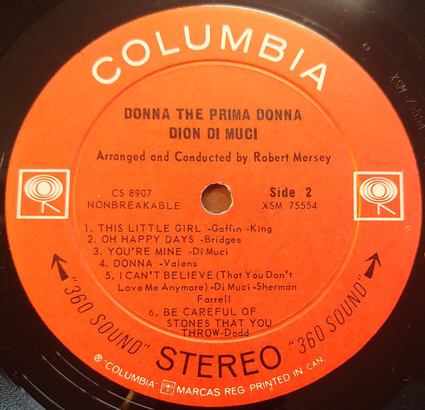 Dion DiMucci - Donna The Prima Donna - 1963