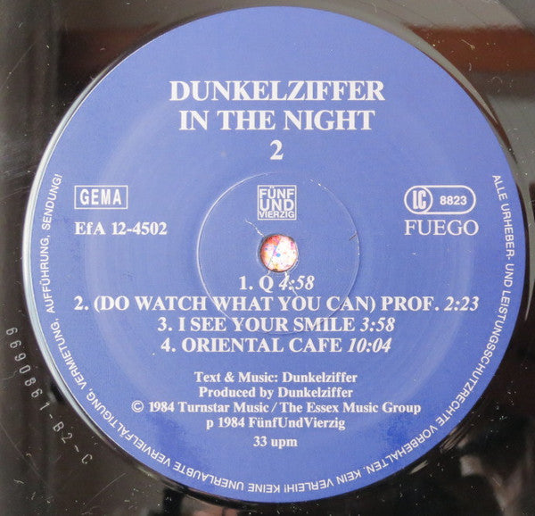 Dunkelziffer - In The Night - 1984