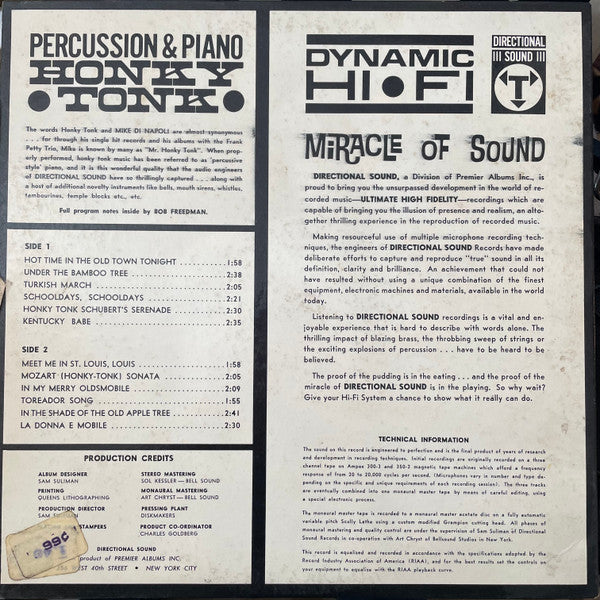 Mike Di Napoli - Percussion & Piano Honky Tonk -