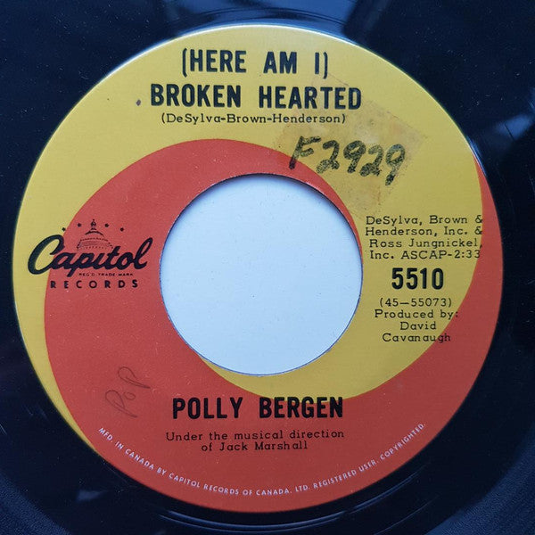 Polly Bergen - What The World Needs Now Is Love / (Here Am I) Broken Hearted Vinyl Record