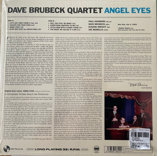 Dave Brubeck Quartet, The - Angel Eyes - 2024