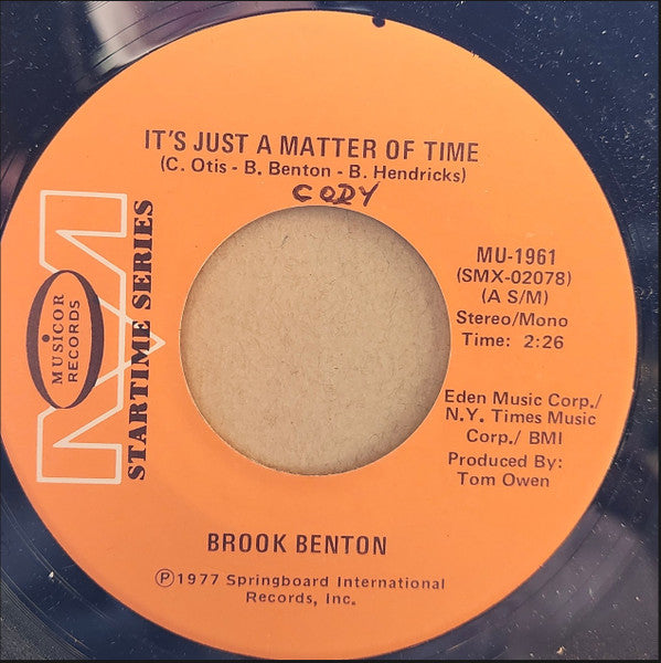 Brook Benton - It's Just A Matter Of Time / So Close Vinyl Record