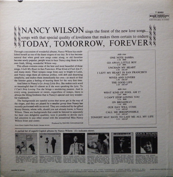 Nancy Wilson - Today, Tomorrow, Forever - 1964