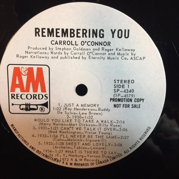 Carroll O'Connor - Remembering You - 1972