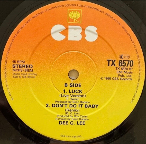 Dee C. Lee - See The Day - 1985