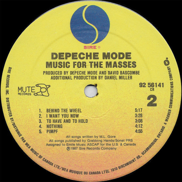 Depeche Mode - Music For The Masses - 1987