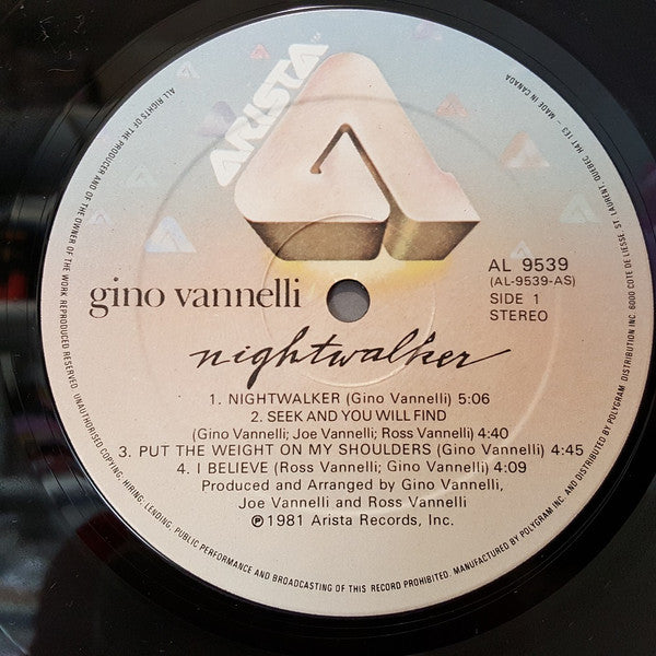 Gino Vannelli - Nightwalker Vinyl Record