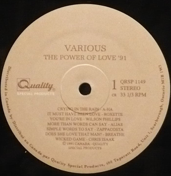 Various - The Power Of Love '91 Vinyl Record