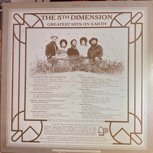 The Fifth Dimension - Greatest Hits On Earth