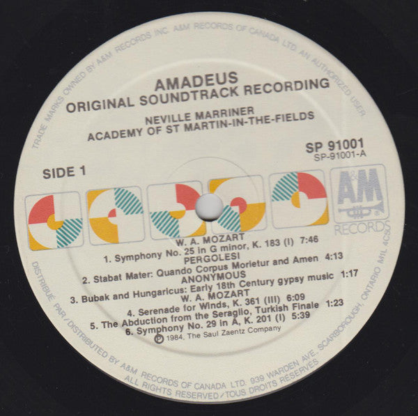Sir Neville Marriner Presents Wolfgang Amadeus Mozart - Amadeus (Original Soundtrack Recording) - 1984