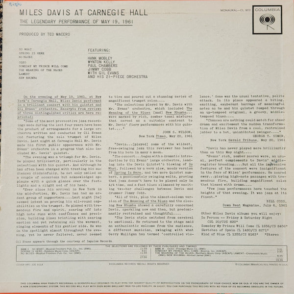 Miles Davis - Miles Davis At Carnegie Hall