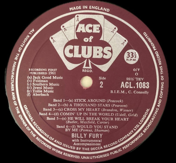 Billy Fury - Halfway To Paradise - 1961