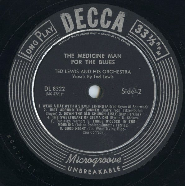 Ted Lewis And His Orchestra - The Medicine Man For The Blues - 1956