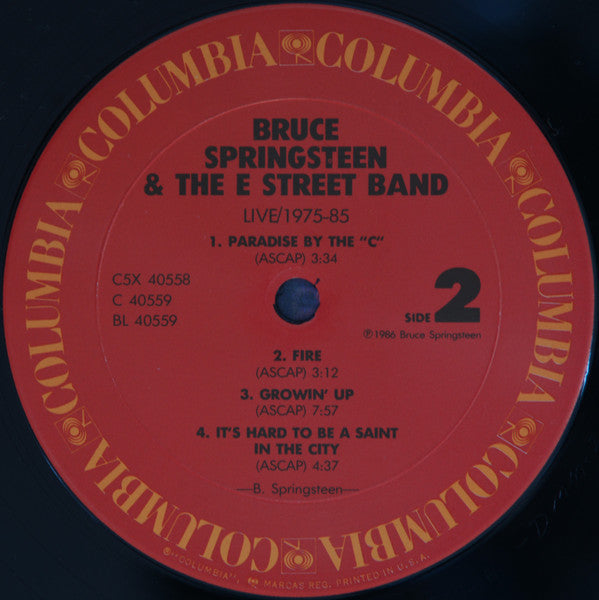Bruce Springsteen & The E-Street Band - Live / 1975-85 - 1986
